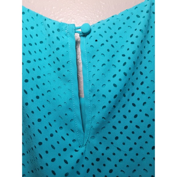 Alfani Sleeveless Layered Top with Textured‎ Pattern Aqua Size 12 - Picture 7 of 9